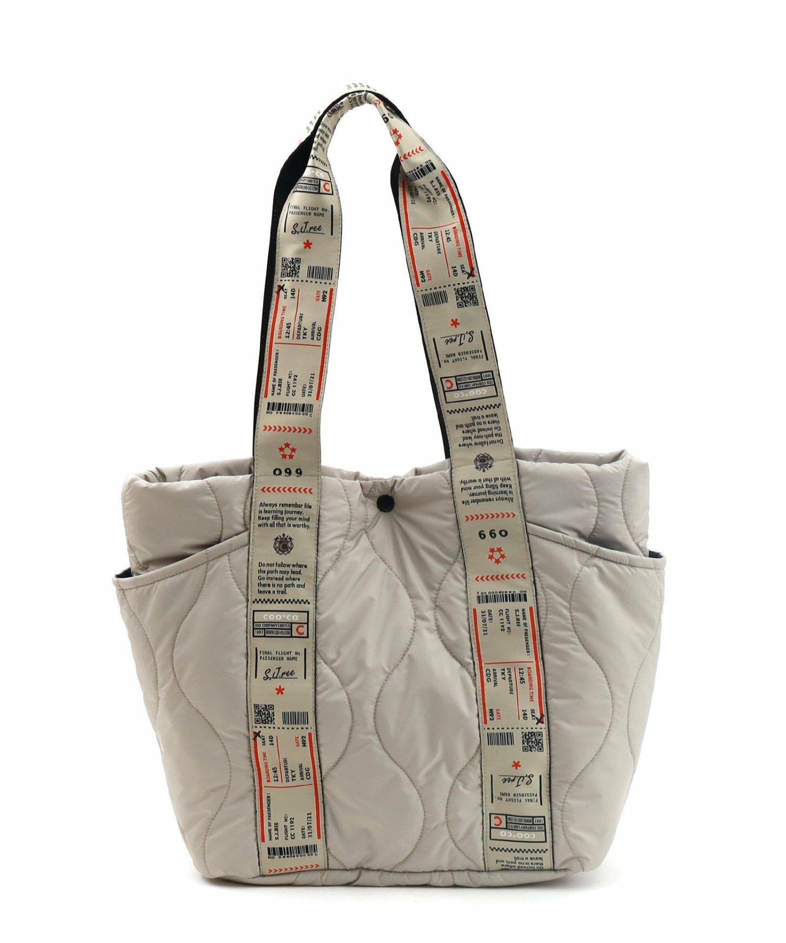 OUTLET SALE】 オリジナル柄テープキルティング多ポケトートバッグ