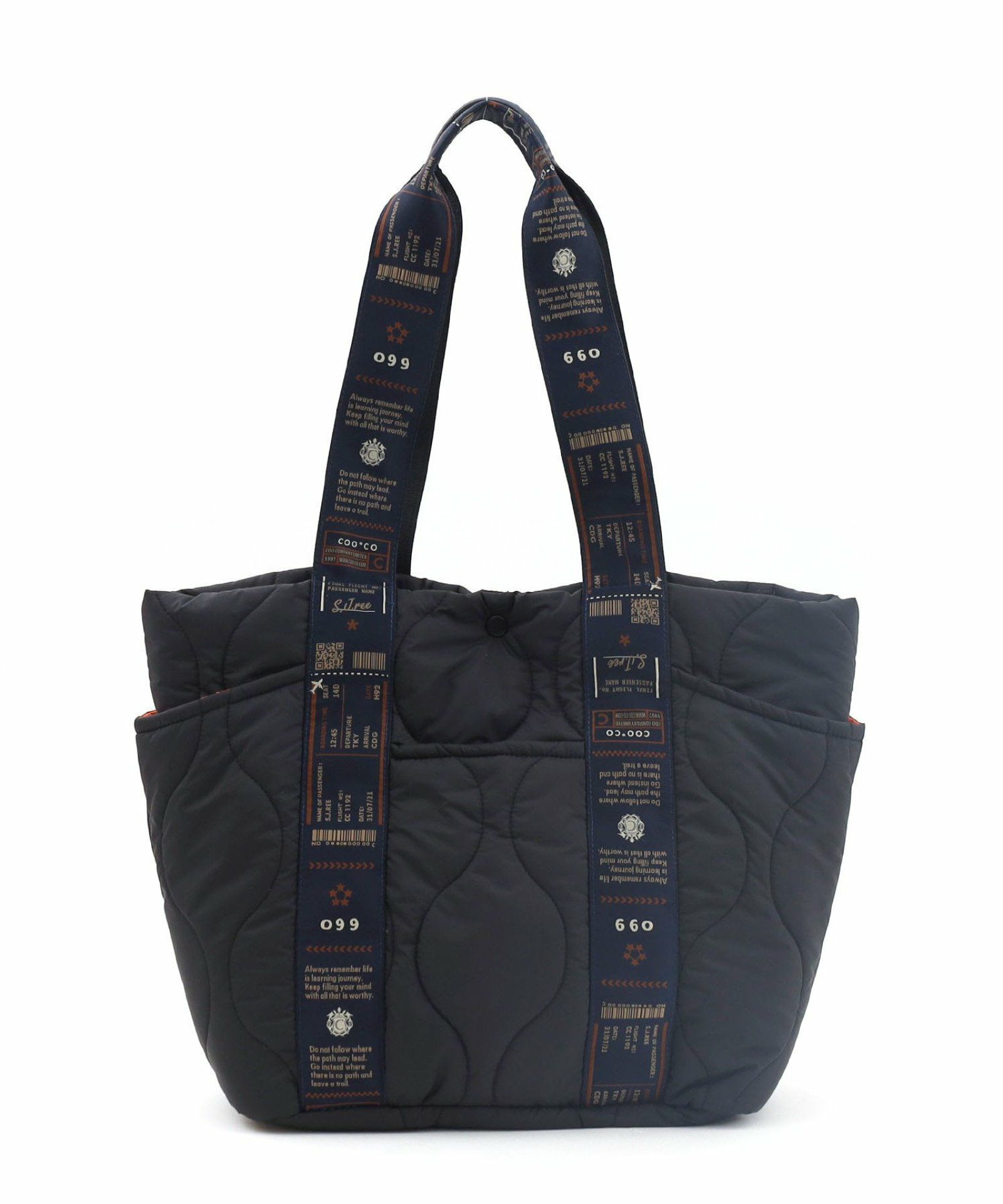 OUTLET SALE】 オリジナル柄テープキルティング多ポケトートバッグ