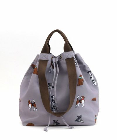 WINTER SALE】30％OFFペットプリントダブルハンドル巾着バッグ／A4