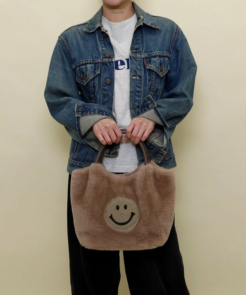 SMILEY サガラ刺繍x無地エコファートートバッグ | COO ONLINE