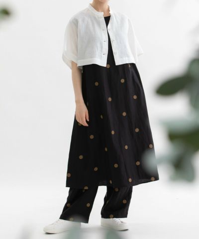 リネンレーヨンpolka刺繍2wayノースリーブワンピース | COO ONLINE