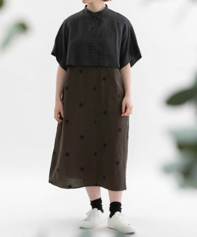 リネンレーヨンpolka刺繍2wayノースリーブワンピース | COO ONLINE
