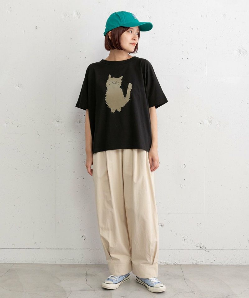 ねこシルエットタフト刺繍Tシャツ | COO ONLINE