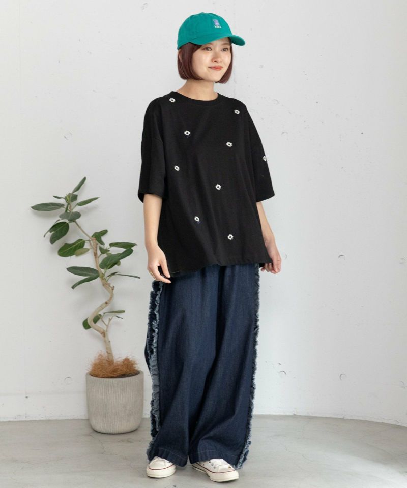フラワー刺繍bigTシャツ | COO ONLINE