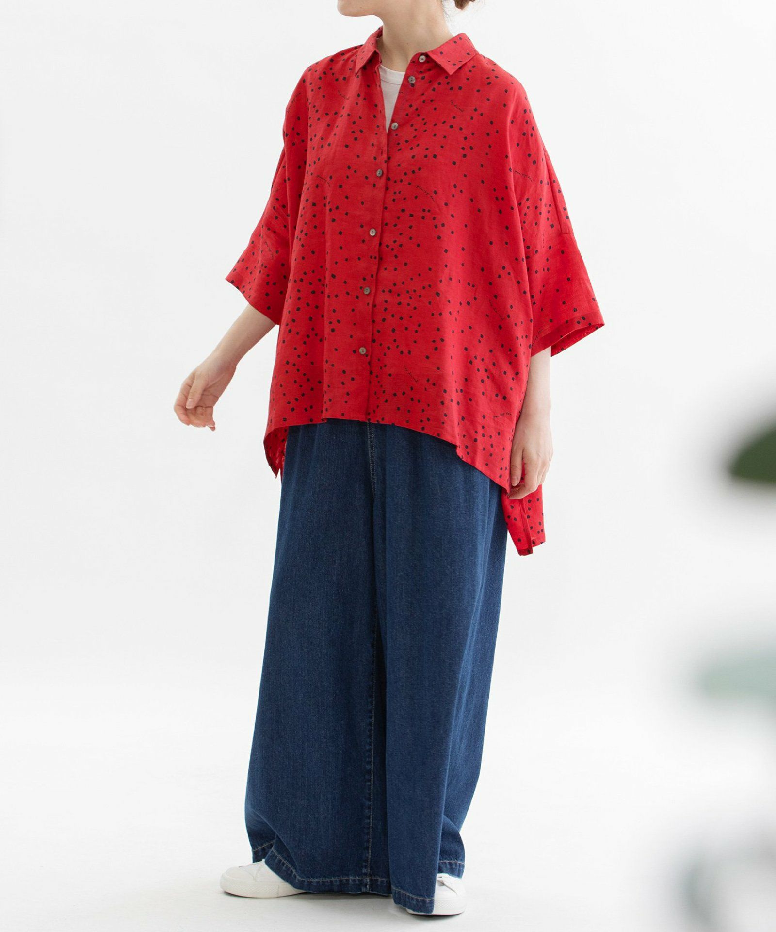 Ciel ラミースクエアーポルカ5分袖シャツ | COO ONLINE