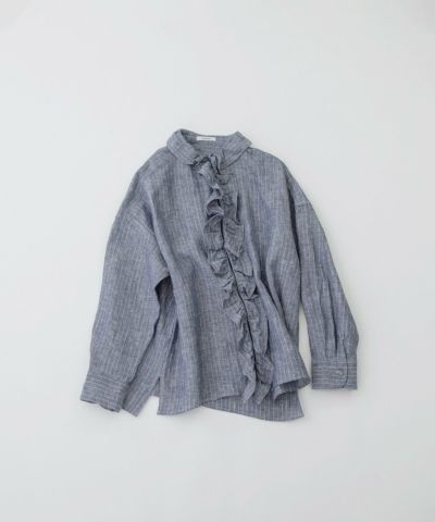 ノップドゥノッド★未使用タグ付★リネンコットンフリルカラーシャツ★オフホワイト 公式通販】nop de nod（ノップドゥノッド）のブラウス|クー