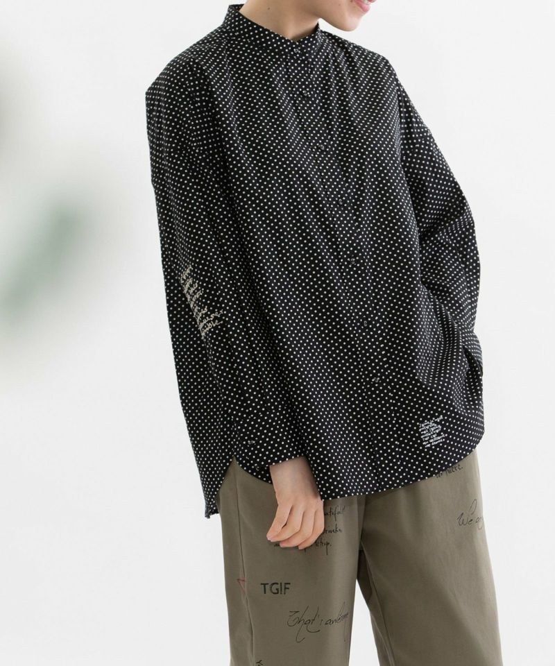 6　ROKU　DIAMOND PRINT SHIRT　シャツ　バンドカラー　長袖 6(ROKU)＞DIAMOND PRINT SHIRT/シャツ
