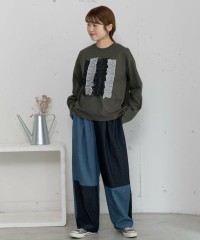 WINTER SALE】異素材ミックスフリルトップス | COO ONLINE