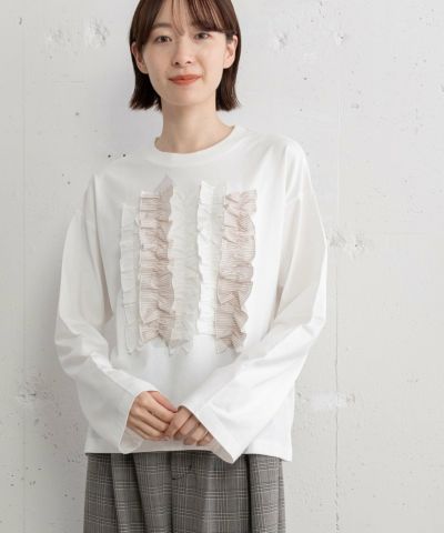 WINTER SALE】異素材ミックスフリルトップス | COO ONLINE