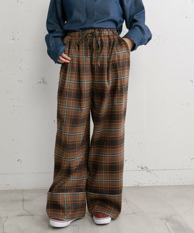 あこ1525様確認用 ロールアップデザインチェックパンツ | COO ONLINE