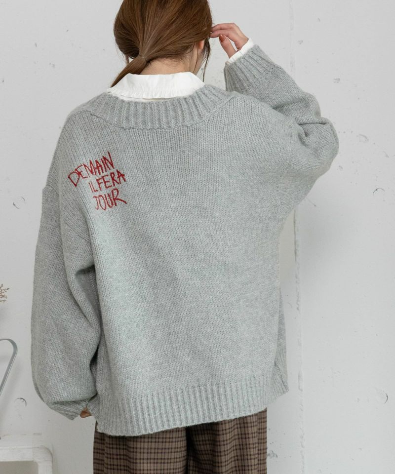 バックロゴ刺繍ルーズカーディガン | COO ONLINE
