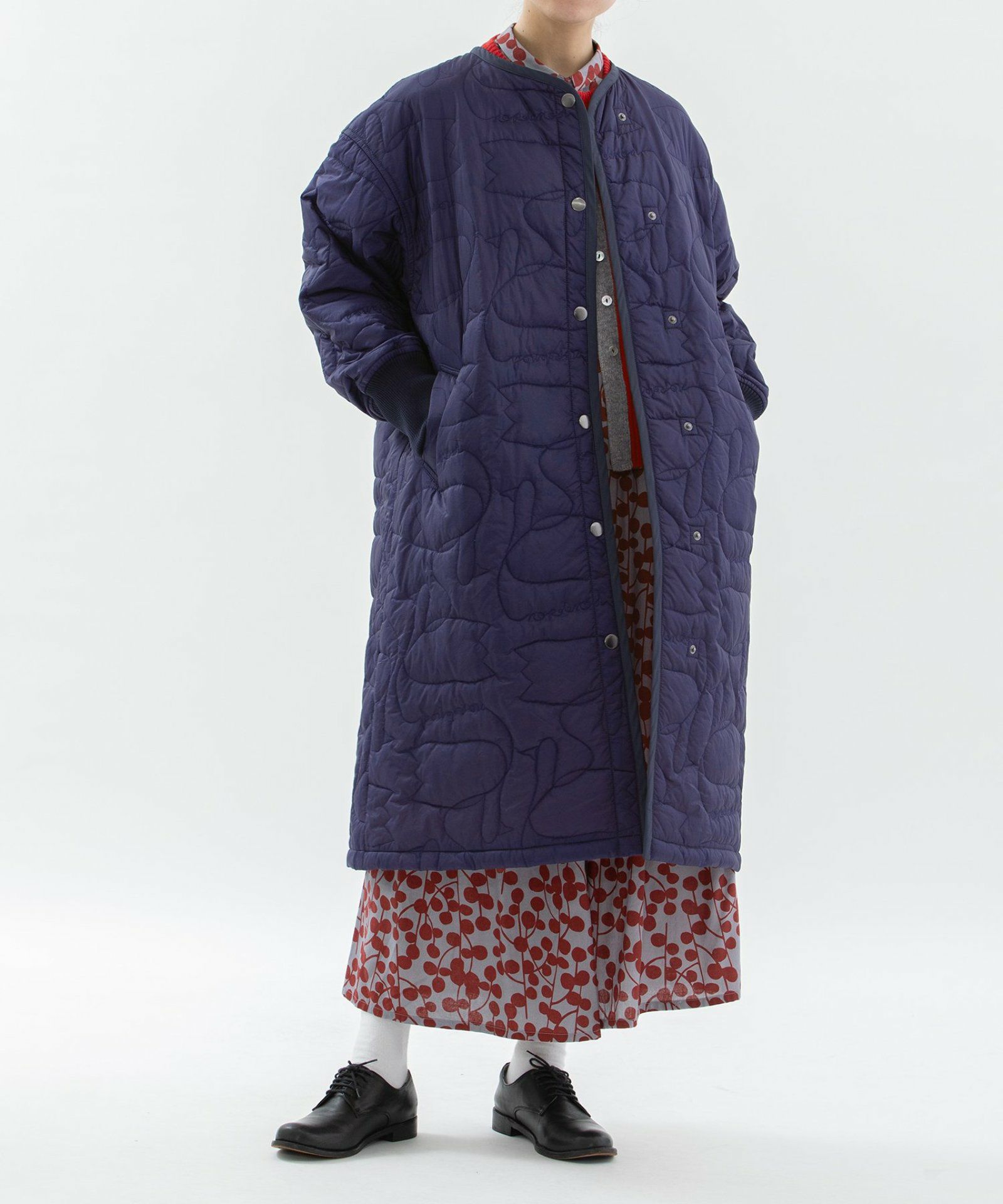 WINTER SALE】ノーカラースワンキルティングロングコート | COO ONLINE