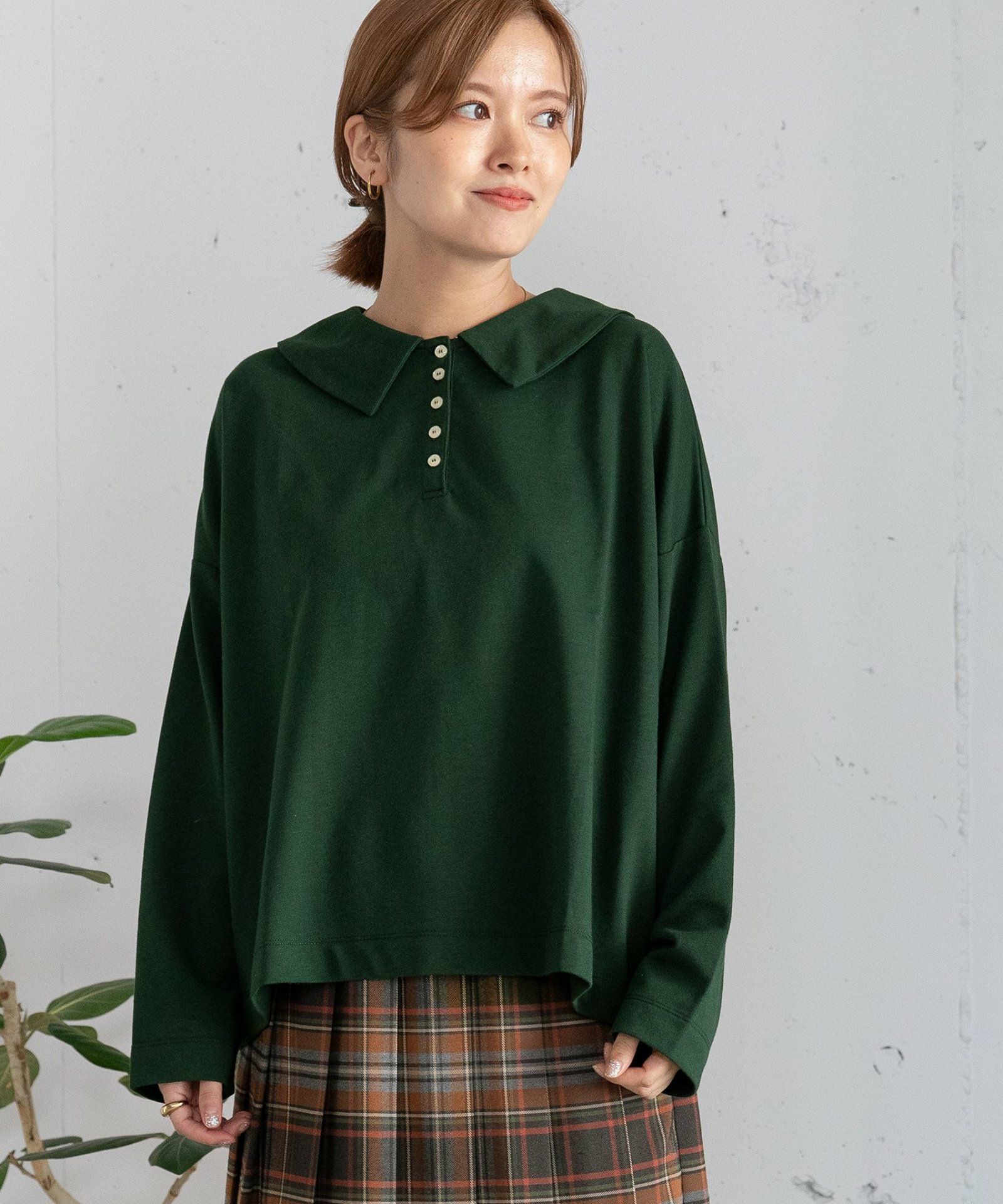 WINTER SALE】フラットカラー並びボタン長袖トップス | COO ONLINE