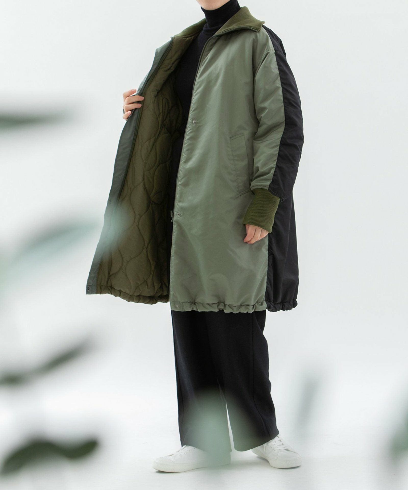 モデル身長：167cm（カーキ：オモテ面）