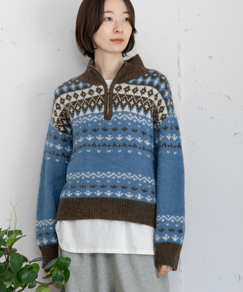 ウェア ohagi1221 WINTER SALE】ハーフzipジャガードニット | COO ONLINE