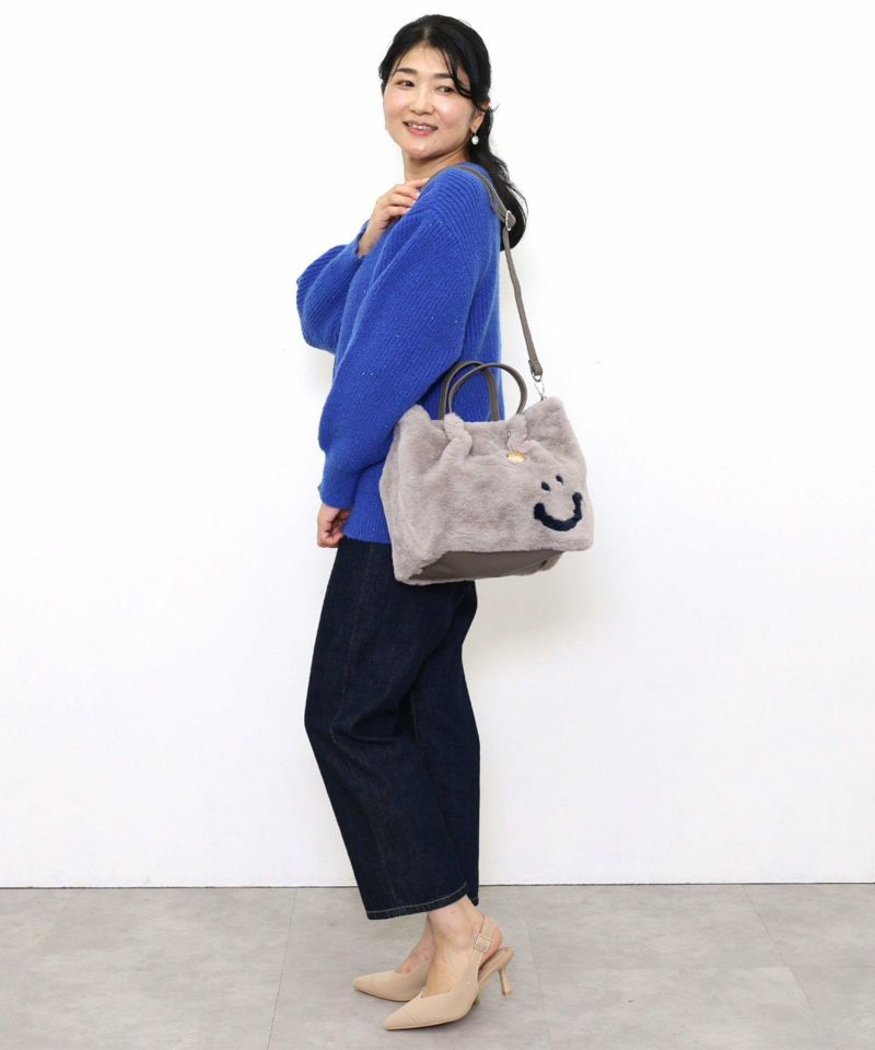 WINTER SALE】30％OFFJSC SMILEY ｴｺﾌｧｰﾊﾟｯﾁﾜｰｸ2WAYﾄｰﾄﾊﾞｯｸﾞ | COO ONLINE