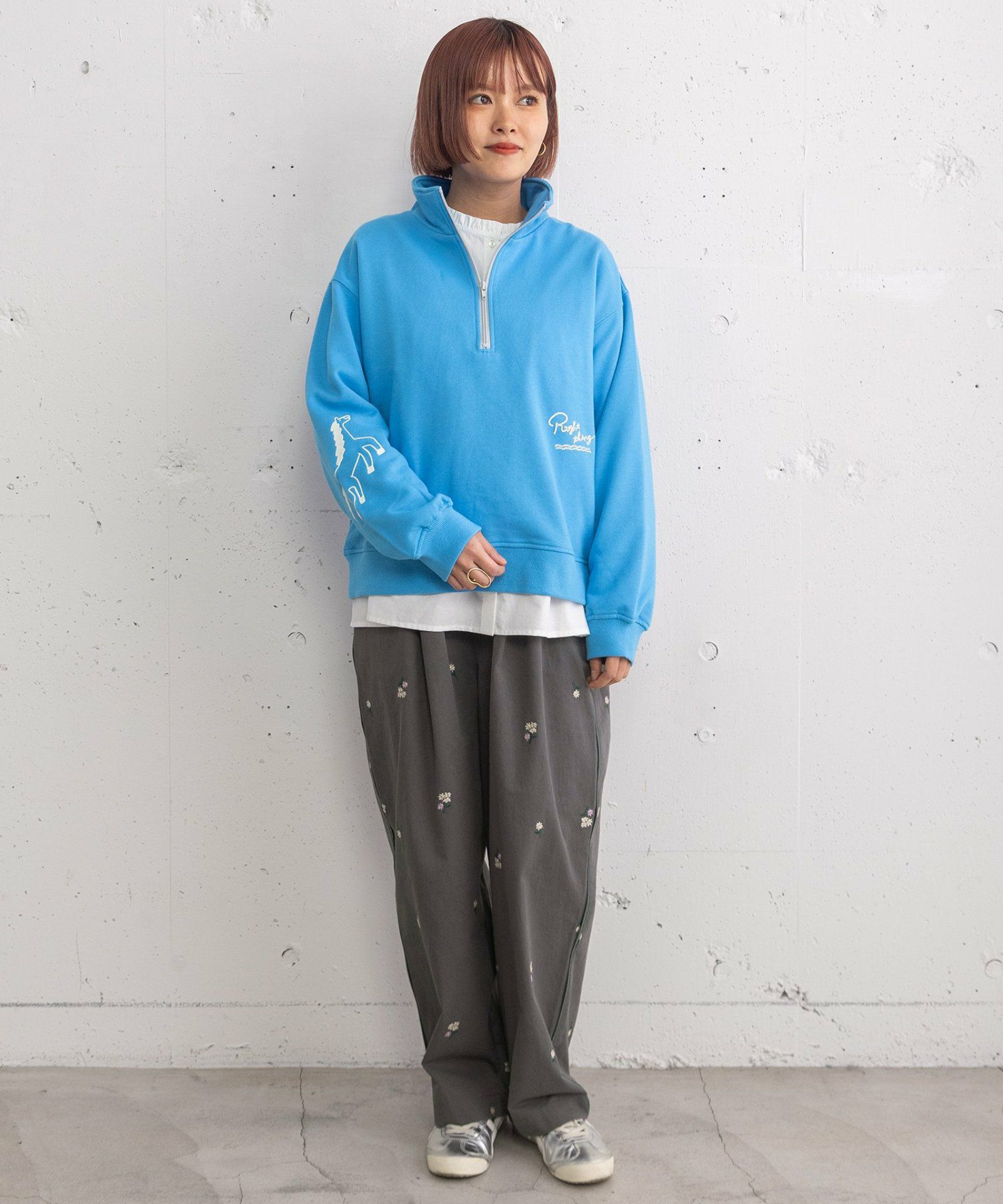 Sachi.ページ HORSE刺繍zipあき裏毛プルオーバー | COO ONLINE