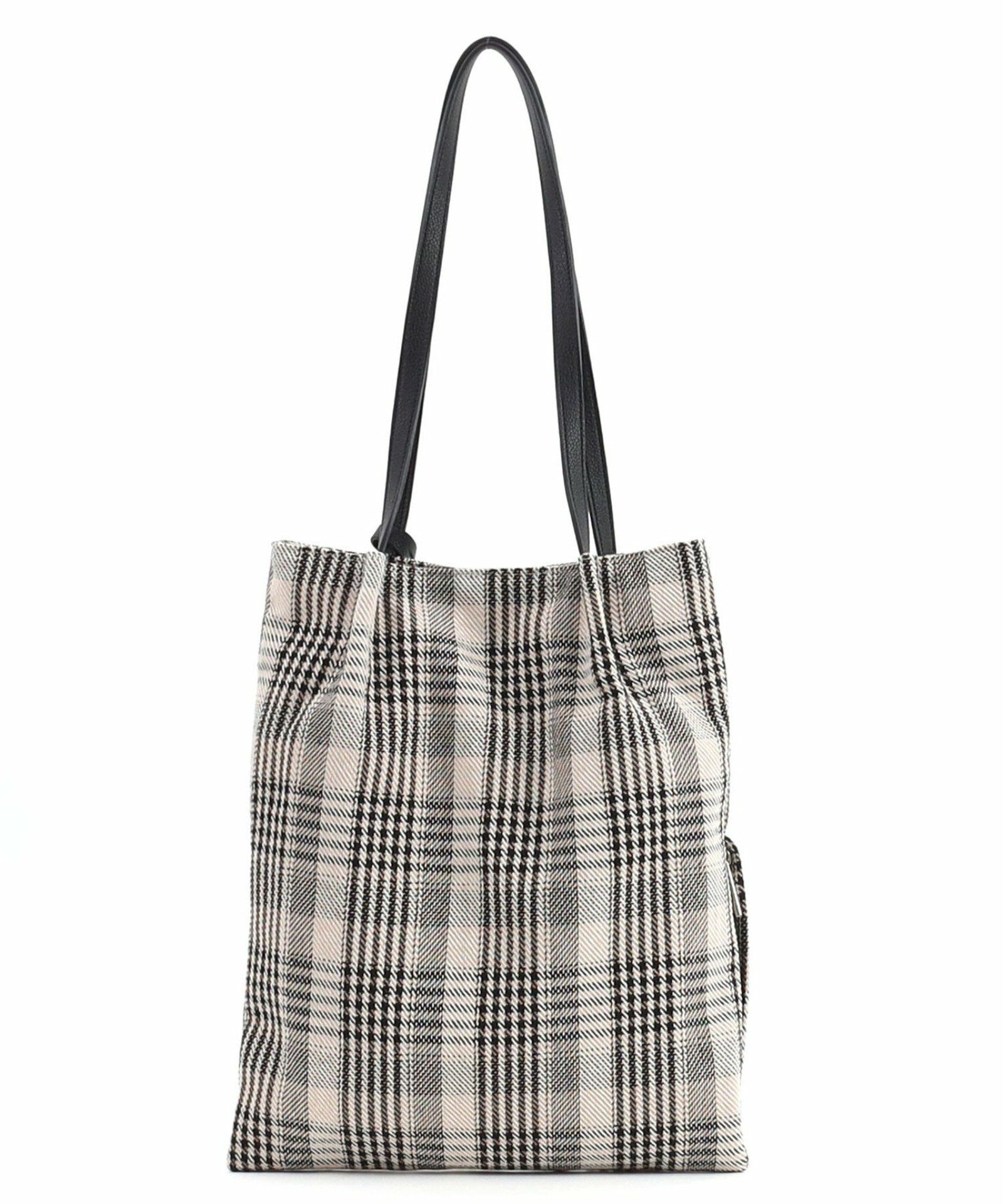 Qoo様 チェック柄ツマミハンドルフラットトートバッグ／A4対応 | COO ONLINE